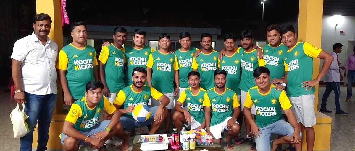 Kochi Kickers players at a community meetup in Kochi organized during Onam celebrations
